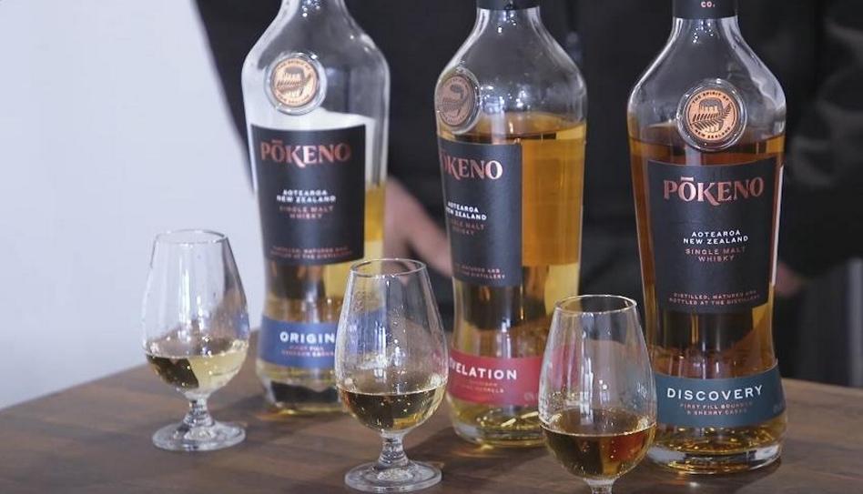 Pokeno whiskey bottles