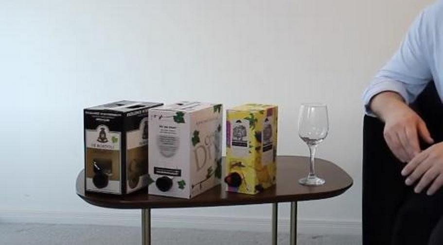 Wine glass and boxed wines