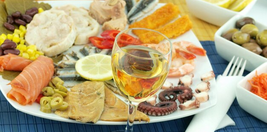 Seafood and wine